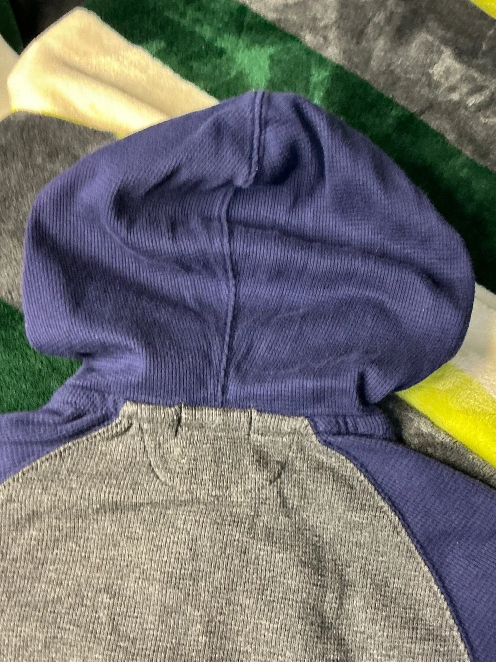 Polo by Ralph Lauren Gray Body Navy Hooded Henley with Red Pony
